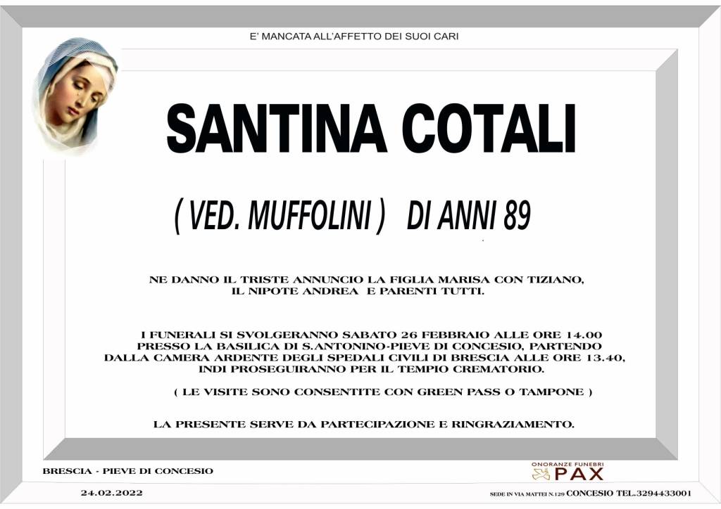 Santina Cotali Manifesto