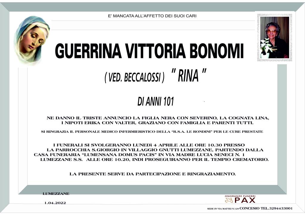 Guerrina Vittoria Bonomi manifesto
