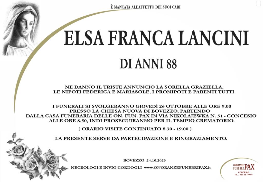 ELSA FRANCA LANCINI - MANIFESTO