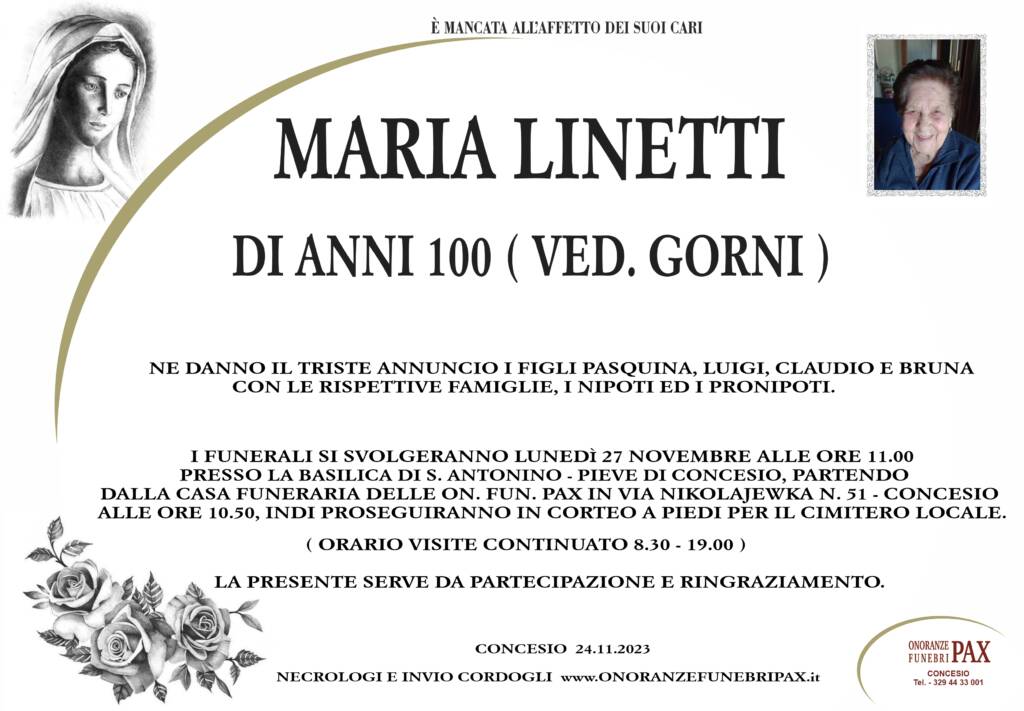 MARIA LINETTI - MANIFESTO