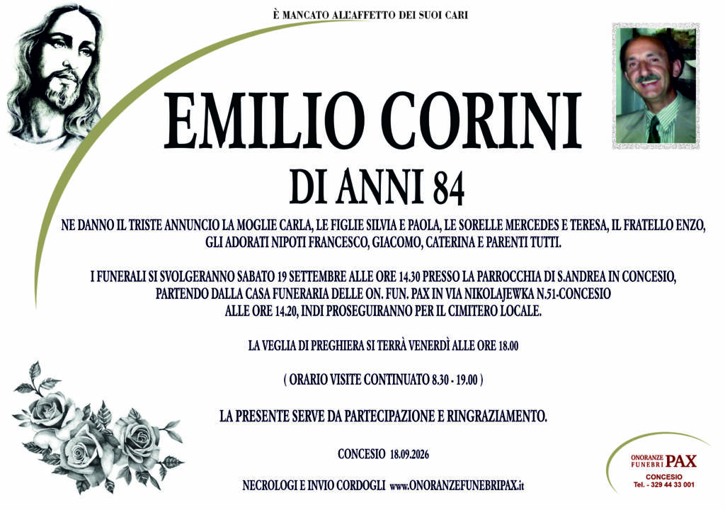 EMILIO CORINI - MANIFESTO