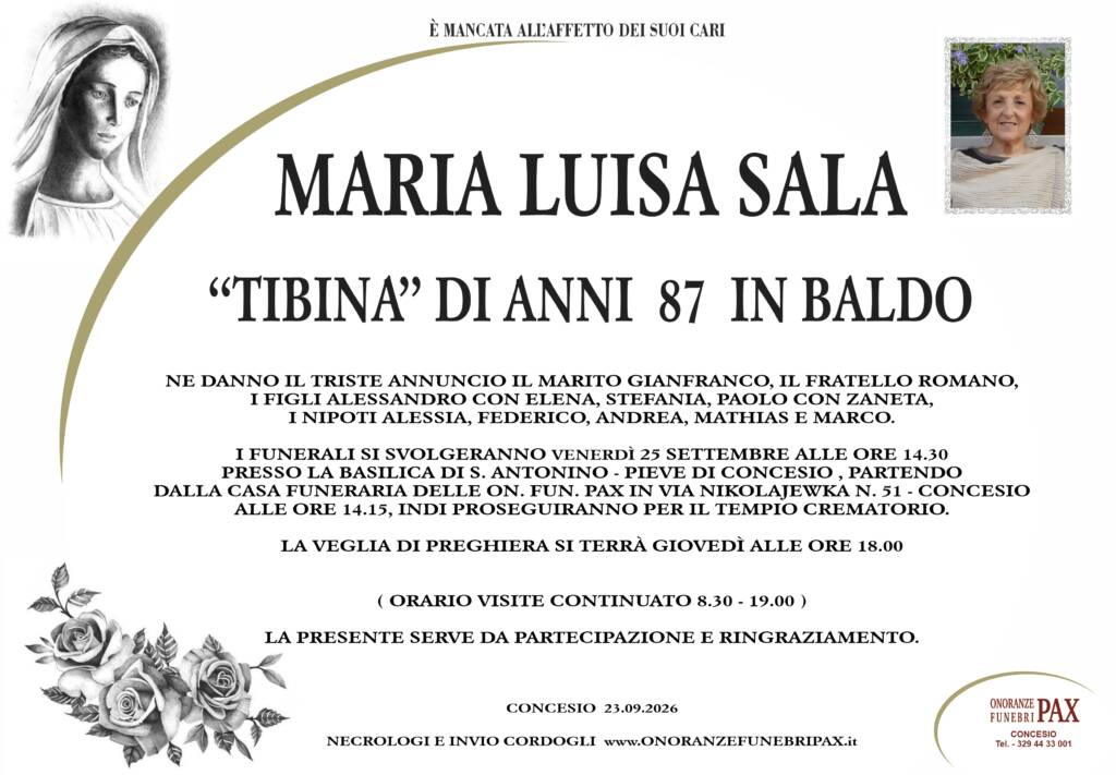 MARIA LUISA SALA - MANIFESTO